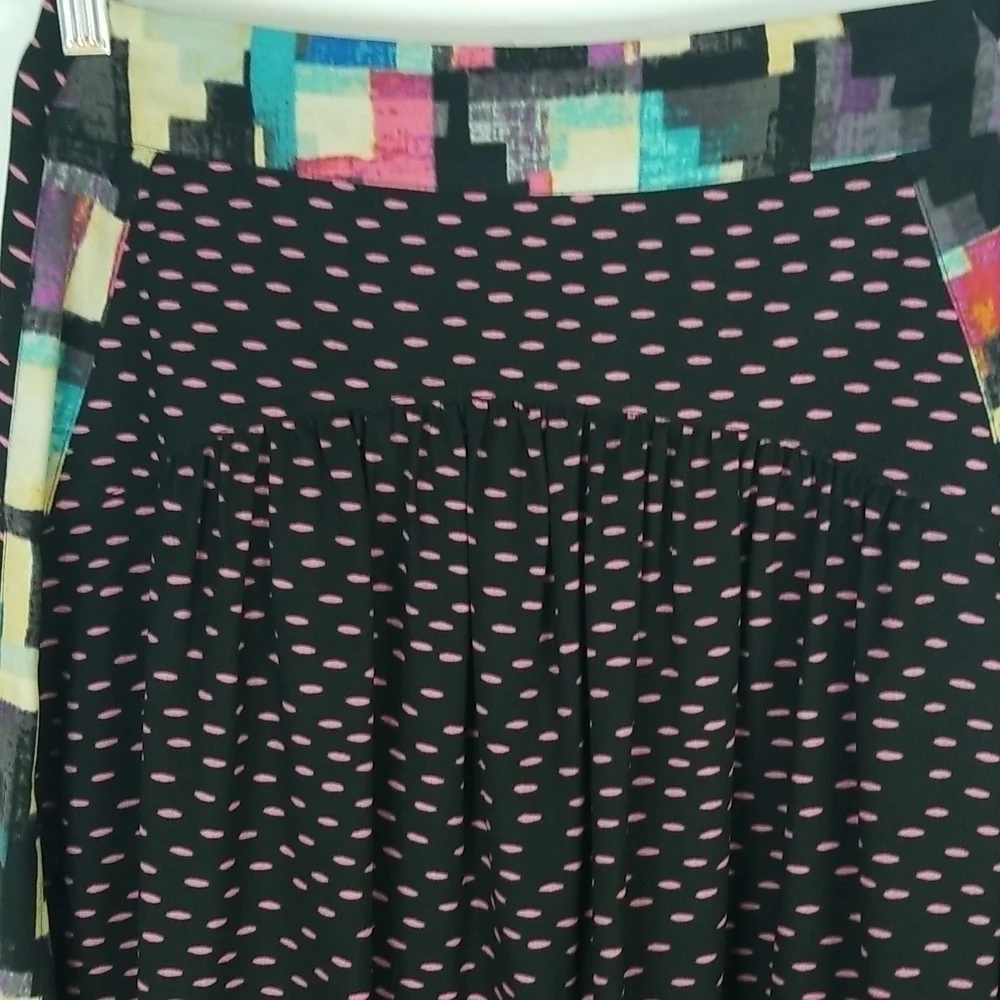 Rachel Roy Black Rainbow Fit Flare Midi Skirt Size 0 🎯